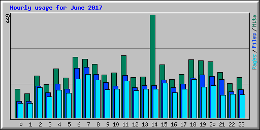 Hourly usage for June 2017