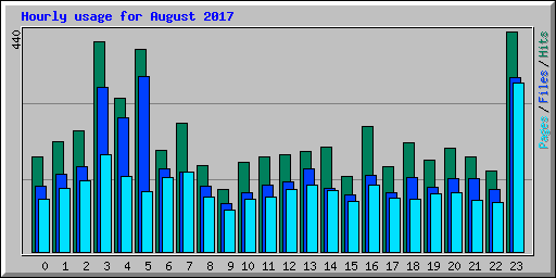 Hourly usage for August 2017