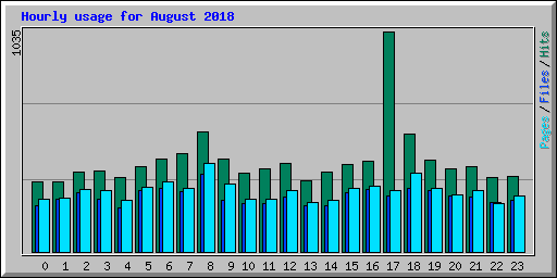 Hourly usage for August 2018