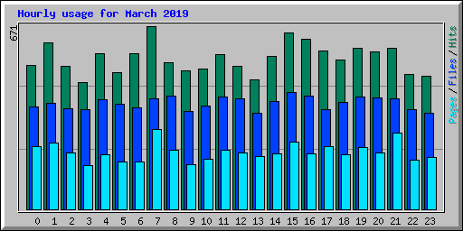 Hourly usage for March 2019