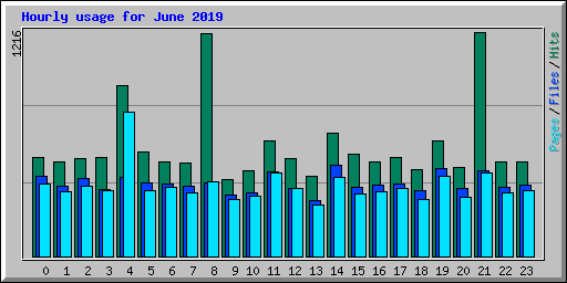 Hourly usage for June 2019