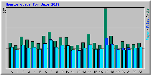 Hourly usage for July 2019