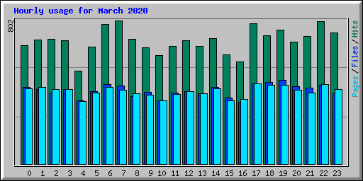 Hourly usage for March 2020